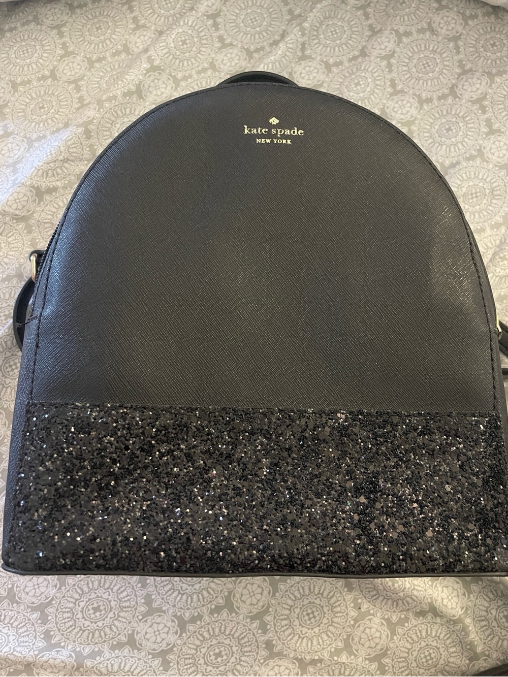 kate spade Black Glitter Dome Backpack